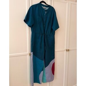 The Kit Issa Jumpsuit Ocean Cut Paper romper women's large